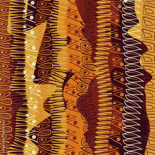 Fototapeta Hand-drawn abstract pattern in African style. vector