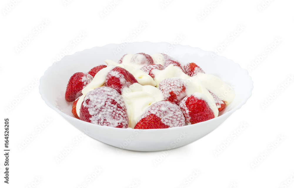 Strawberry dessert with whipped cream Strawberry dessert with whipped cream