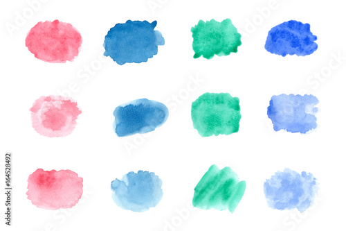 Abstract watercolor on white background.The color splashing on the paper.It is a hand drawn.