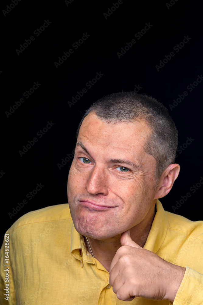 Fototapeta premium male Portrait with grotesque emotions