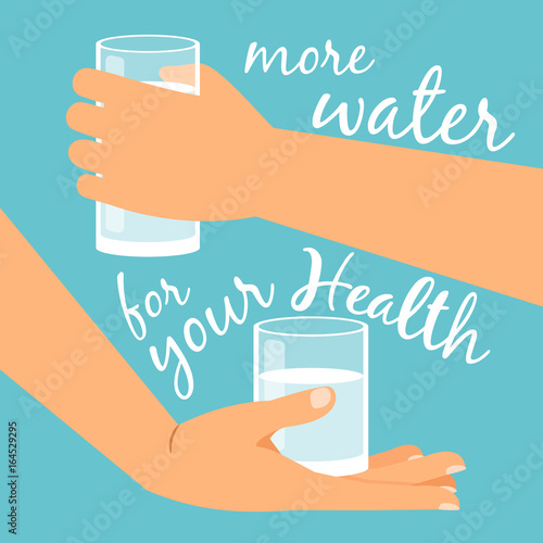 Glasses with water in hands