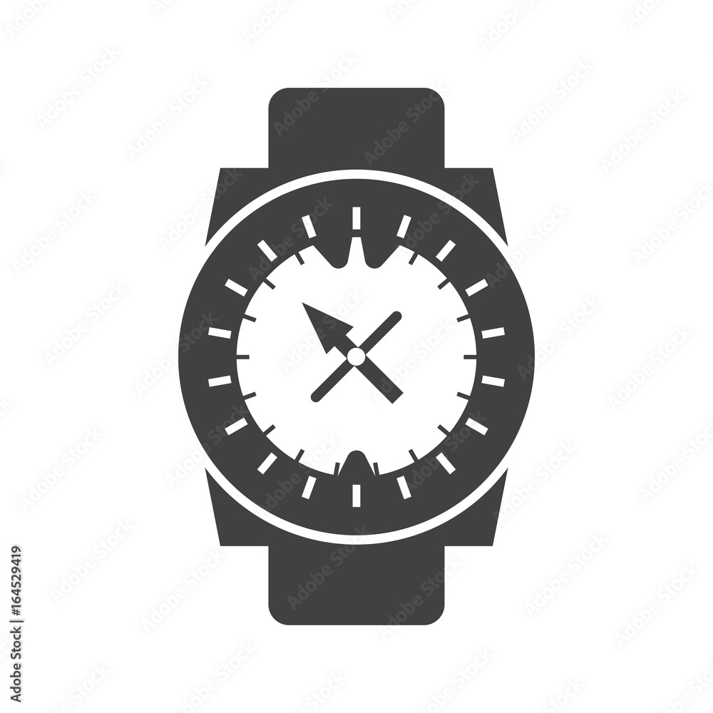 Underwater diving watch vector outline icon. Scuba clockworks compass silhouette isolated on white background. Underwater diving watch vector outline icon. Scuba clockworks compass silhouette isolated on white background.