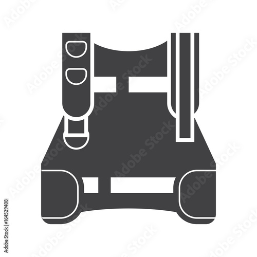 Diving weight system jacket outline icon isolated on white background. Scuba wear silhouette.