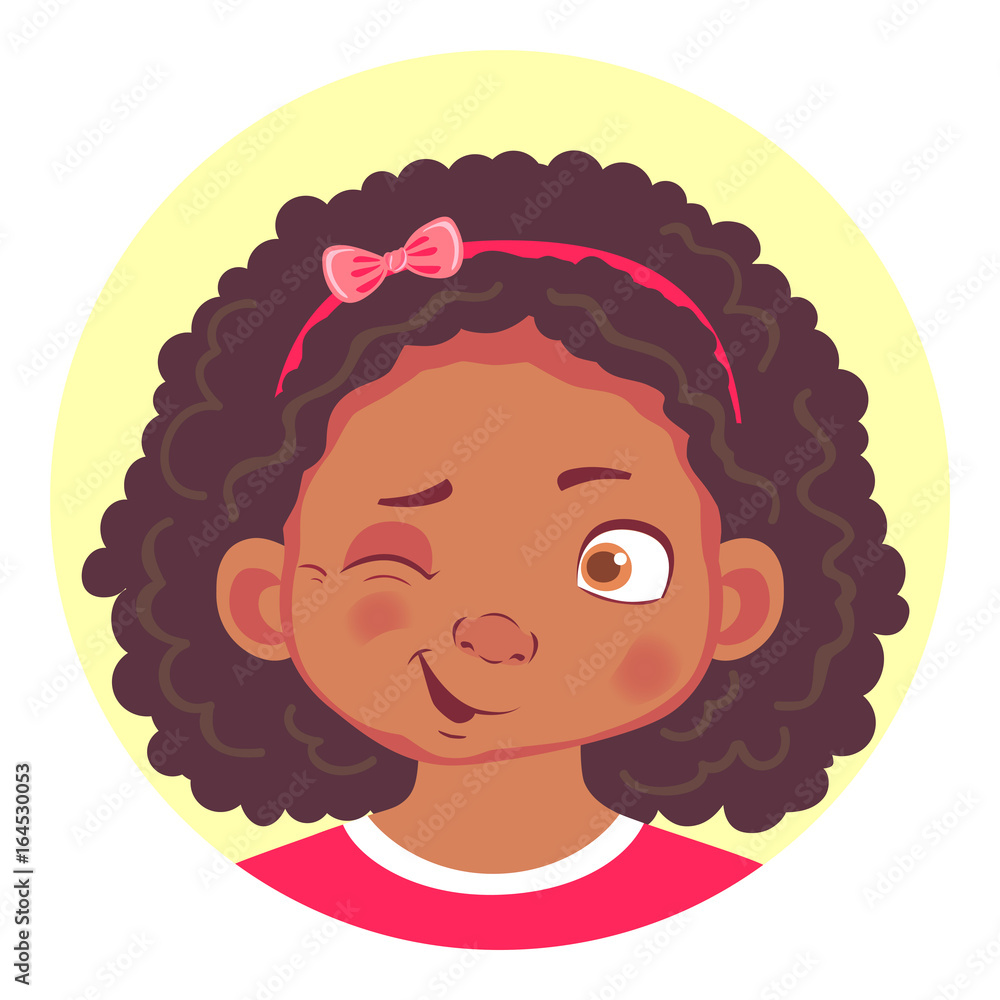 Set of african girls emotions Set of african girls emotions