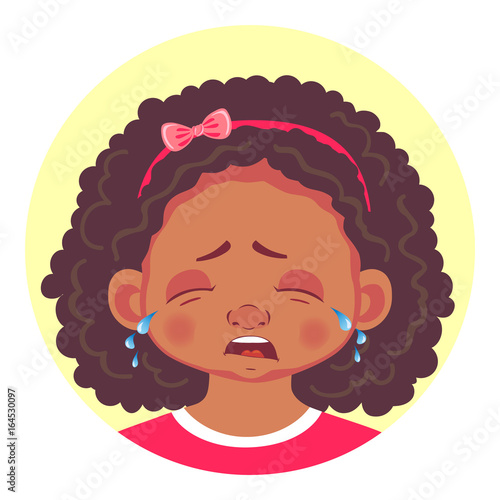 Set of african girls emotions