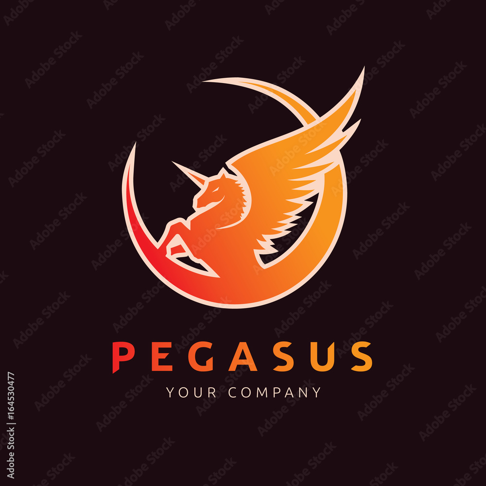 Obraz premium Pegasus vector logo template.