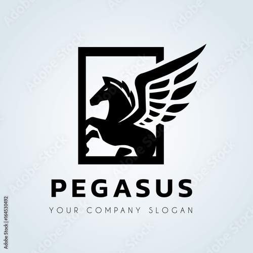 Pegasus vector logo template.