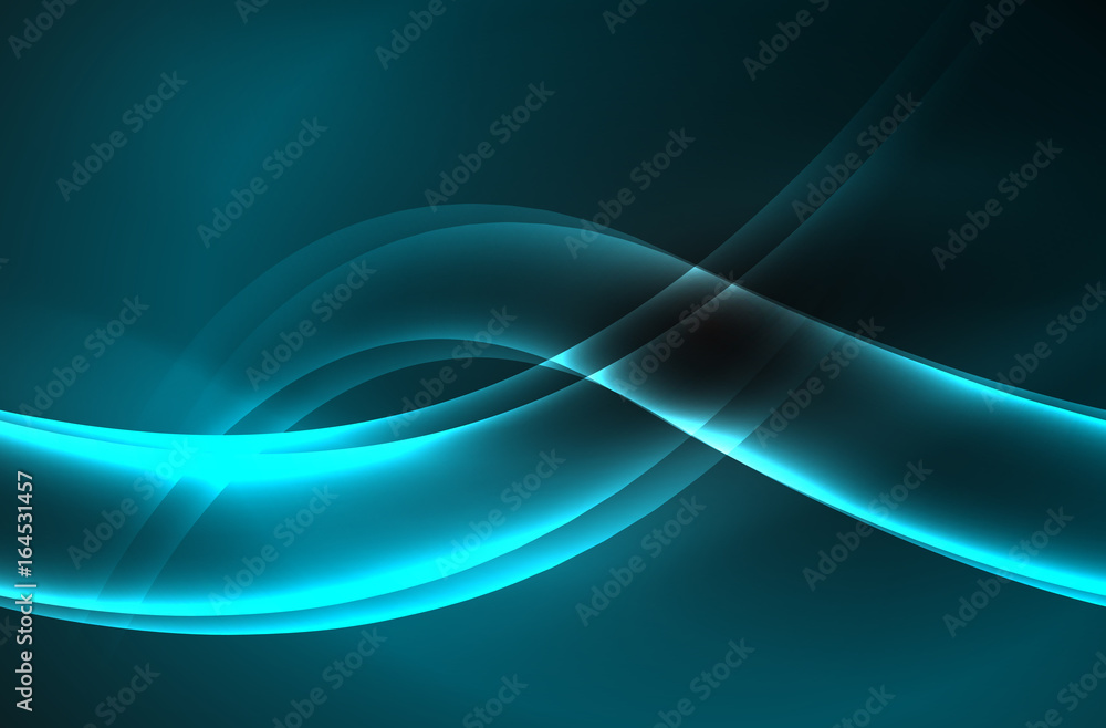 Naklejka premium Vector glowing wave, smoke