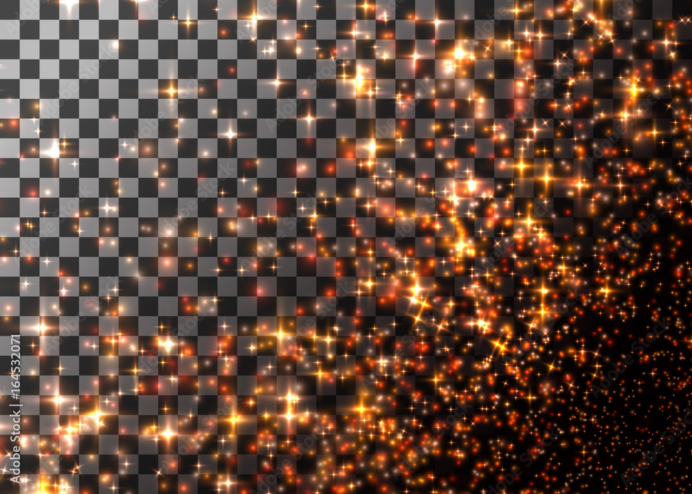 Vector illustration. Glittering lights on transparent background. Vector illustration. Glittering lights on transparent background.