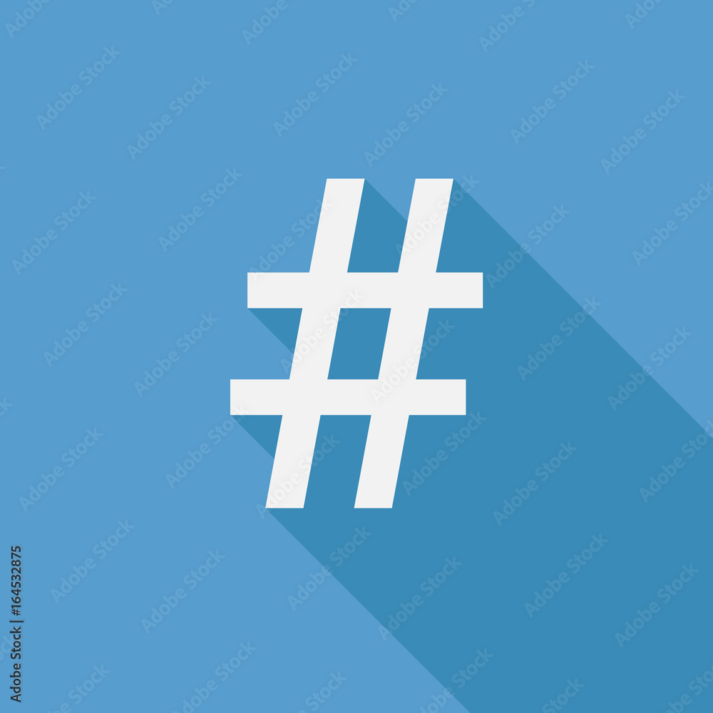 Obraz premium Hashtag icon on light blue background