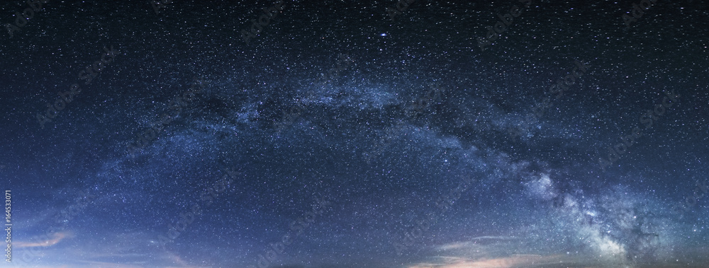 Fototapeta premium Milky way panorama, night sky with stars