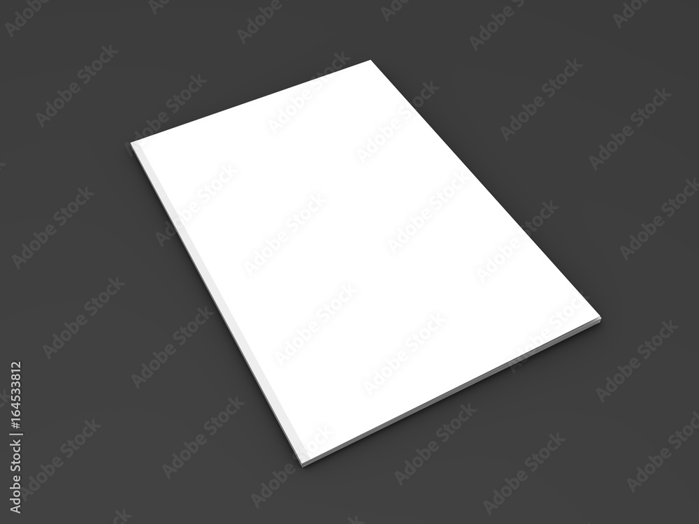 Blank magazine mockup on gray. 3D rendering Blank magazine mockup on gray. 3D rendering