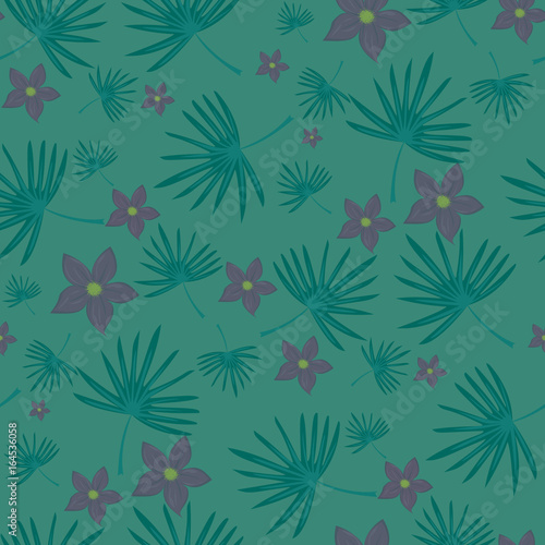 Seamless floral pattern. Background in small flowers and leaves on a green background for textiles  fabric  cotton fabric  covers  wallpaper  print  gift wrap  postcard.