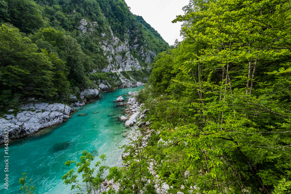 Mountains river Soca in Julian Alps, Slovenia Mountains river Soca in Julian Alps, Slovenia