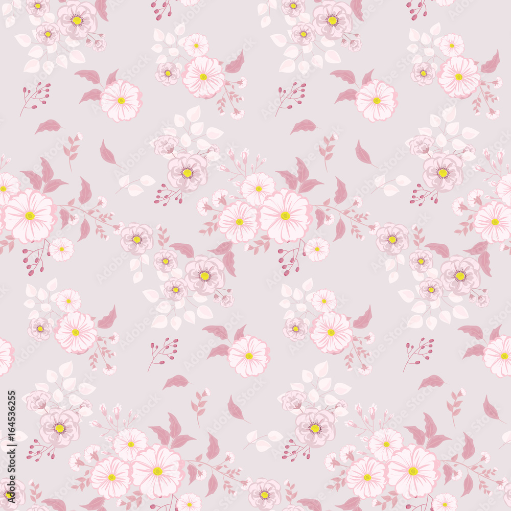 skat podning basketball Seamless floral pattern. Background in small pink flowers on a light  background for textiles, fabric, cotton fabric, covers, wallpaper, print,  gift wrap, postcard. Stock Vector | Adobe Stock