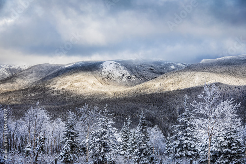 Winter Landscape from Top of Mountain in Canada, Quebec