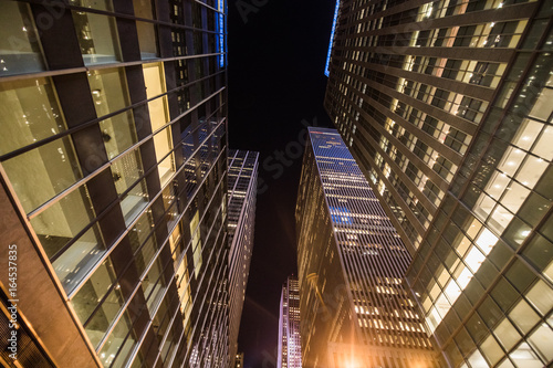 High Skyscrapers near Timesquare at Night in Manhattan