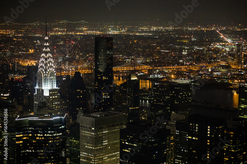 New York  Manhattan Aerial View at Night form the Empire State Building