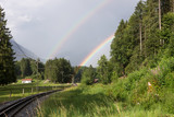 Doppelter Regenbogen in den Bayrischen Alpen