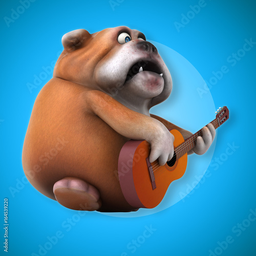 Foto Fun bulldog - 3D Illustration