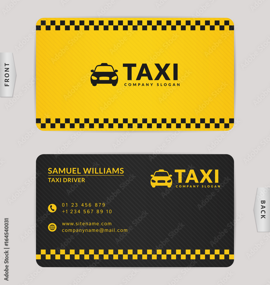 Business card for taxi company. - obrazy, fototapety, plakaty 