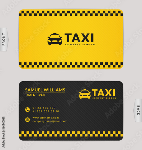 Business card for taxi company.