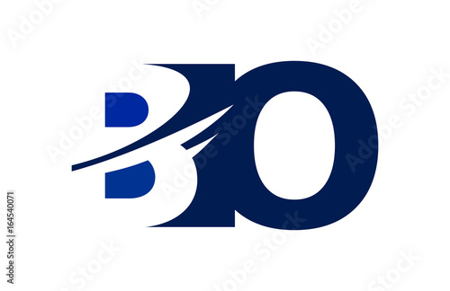 BO Negative Space Square Swoosh Letter Logo