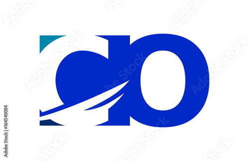 CO Negative Space Square Swoosh Letter Logo