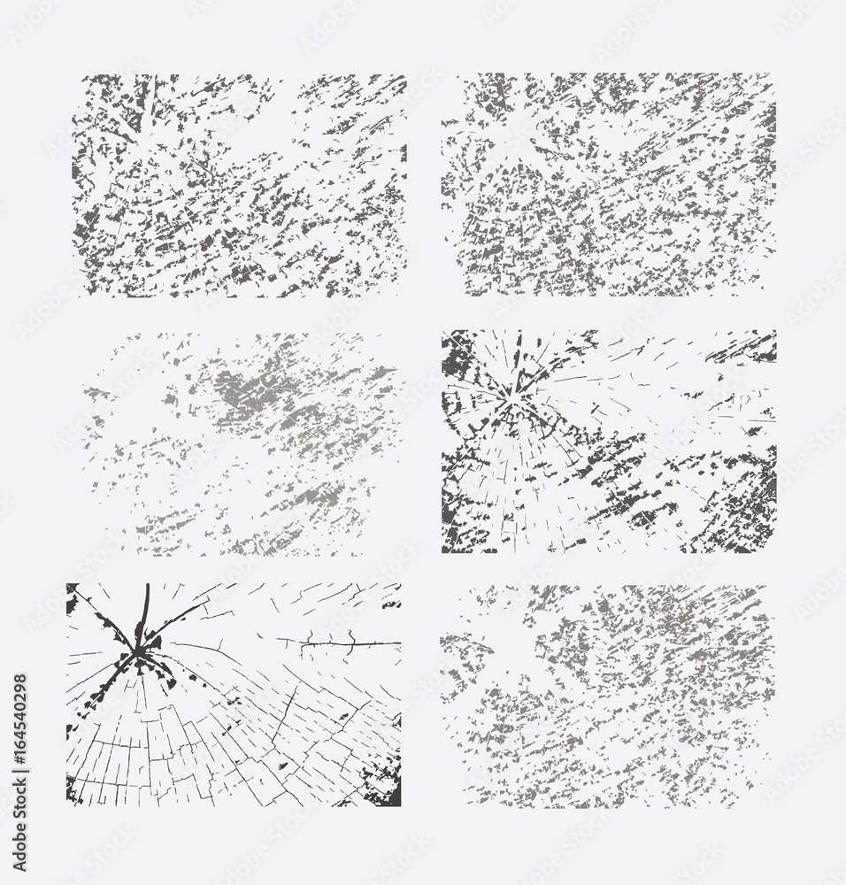 Set of grunge textures. Abstract vector template. Overlay illustration over any image to create grungy effect.
