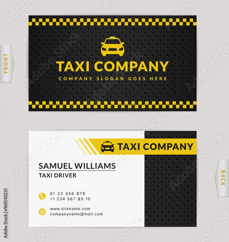 Business card for taxi company.