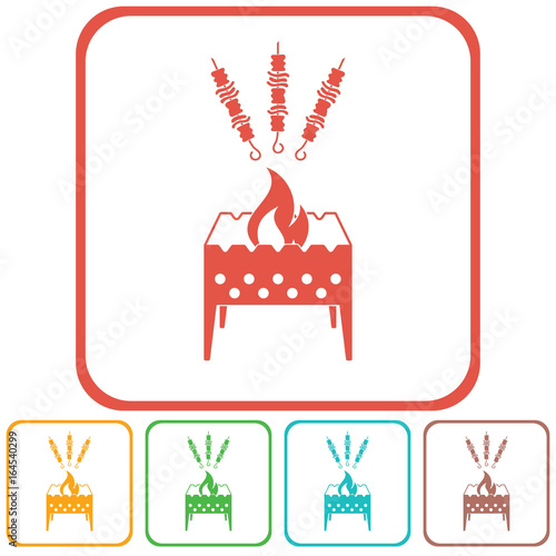 Brazier grill with kebab icon