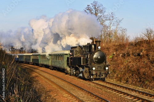 Historic steam train. Specially launched Czech old steam train for trips and for traveling around the Czech Republic.