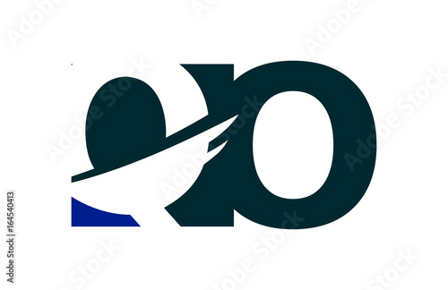 QO Negative Space Square Swoosh Letter Logo