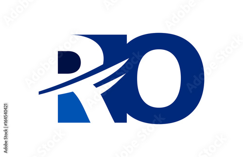 RO Negative Space Square Swoosh Letter Logo