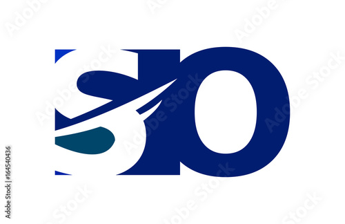 SO Negative Space Square Swoosh Letter Logo