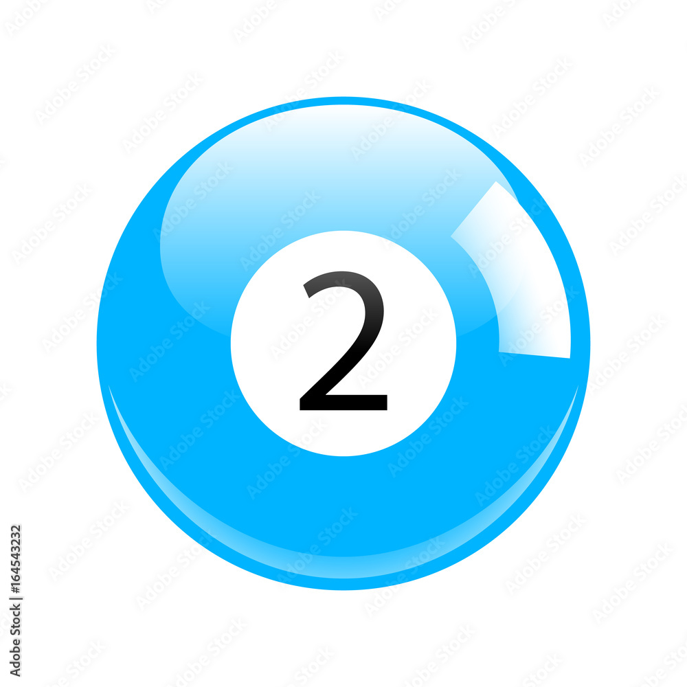 Shiny Blue Two Pool - Billiard Ball Icon Vector Isolated Shiny Blue Two Pool - Billiard Ball Icon Vector Isolated