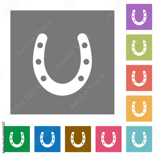 Horseshoe square flat icons