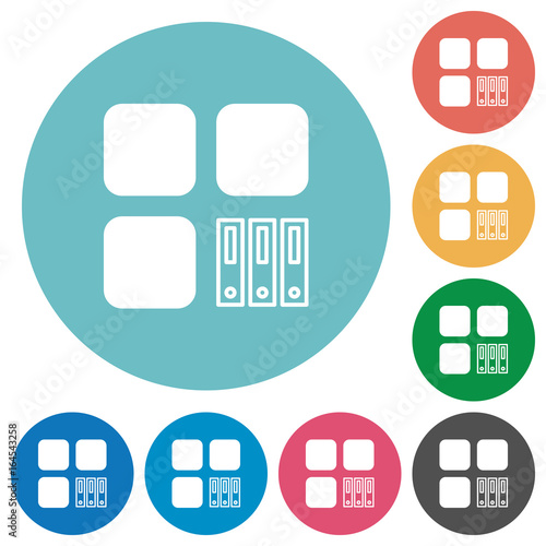 Archive component flat round icons