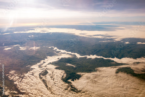 Sky and clouds from aircraft window