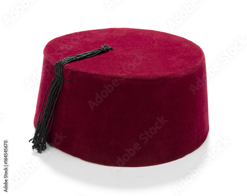 Traditional Turkish Hat Called Fez Isolated