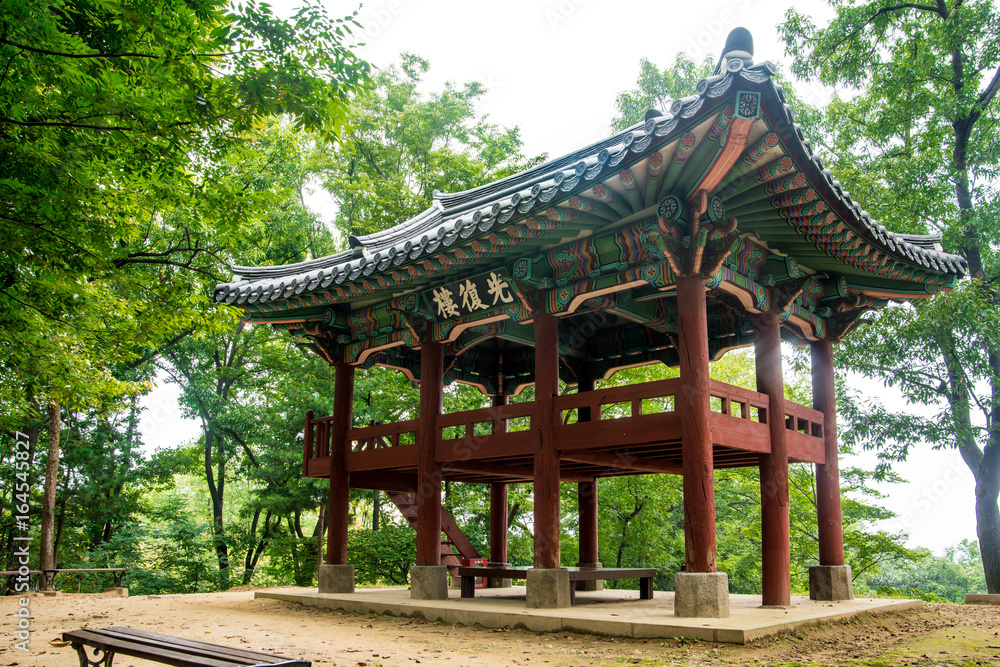 Gongju, South Korea - Gongju Gongsanseong Fortress's Gwangbongnu Pavilion. (UNESCO World Heritage) Gongju, South Korea - Gongju Gongsanseong Fortress's Gwangbongnu Pavilion. (UNESCO World Heritage)