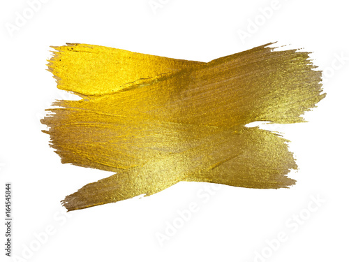 Gold Watercolor Texture Paint Stain Abstract Illustration. Shining Brush Stroke Set for you Amazing Design Project. White background