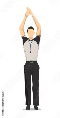 Isolated basketball referee.