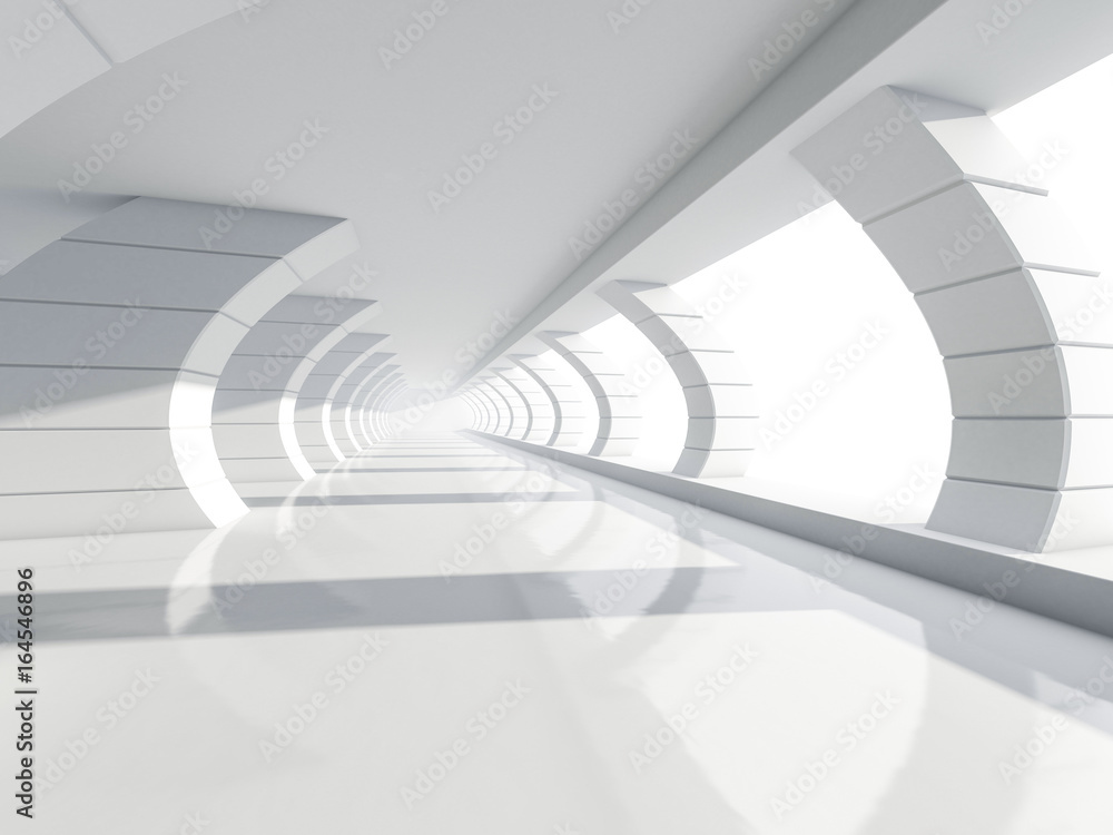 Abstract modern architecture background, empty white open space interior. 3D rendering Abstract modern architecture background, empty white open space interior. 3D rendering
