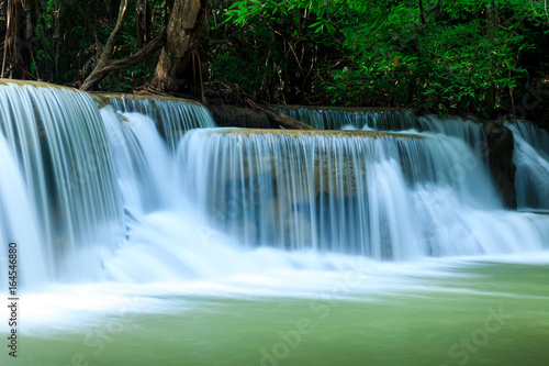 Deep forest waterfall at Huay Mae Kamin waterfall National Park Kanjanaburi Thailand © epidote1982