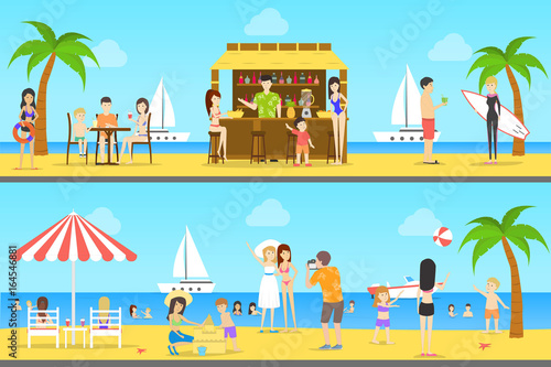 People at the beach set.