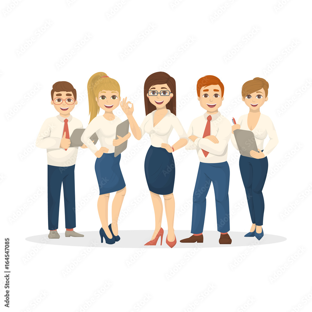 Obraz premium Isolated business team.