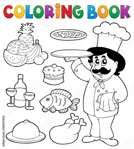 Coloring book chef theme 3