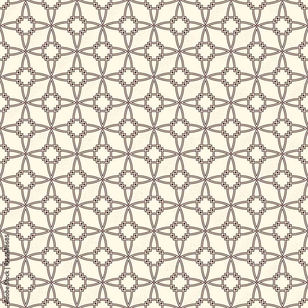 Naklejka premium Outline seamless pattern with stylized repeating stars. Simple geometric ornament. Modern stylish texture.
