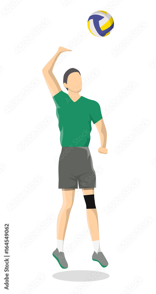 Isolated volleyball player. Isolated volleyball player.